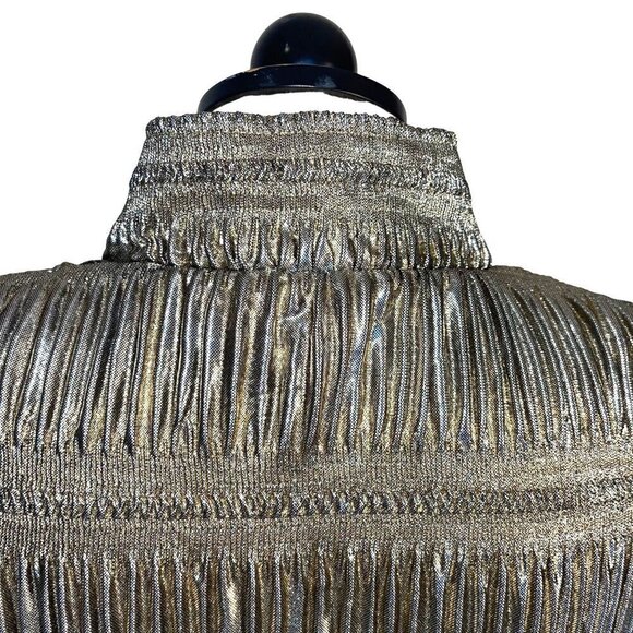 I.O.U. High Fashion Ruched Jacket Womens Vintage Polyester Gold Made In Korea - Picture 7 of 13
